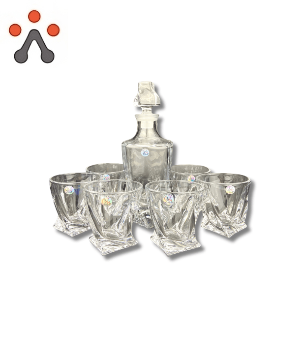 Peugeot Whiskey Probierglas Set mit Kühlböden und Untersetzern