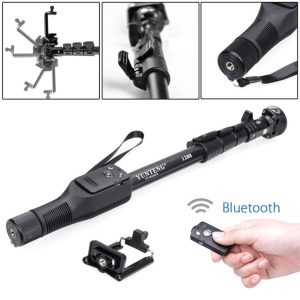 Control remoto Bluetooth del Monopod Yunteng 1288 con cable de carga USB.